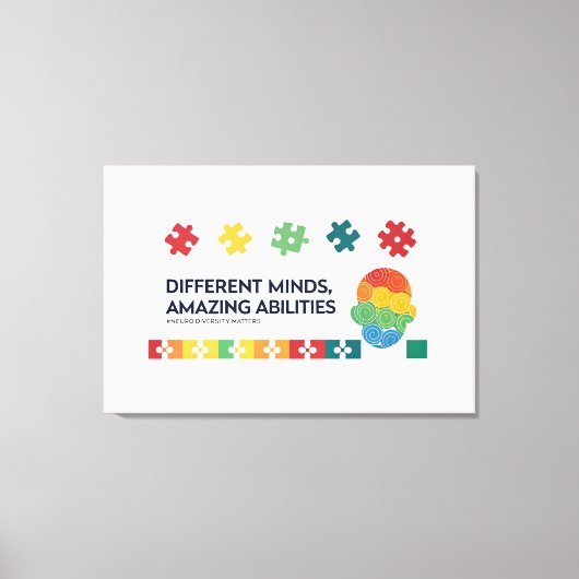 Different Minds Amazing Abilities Awareness Art Leinwanddruck (Vorderseite)