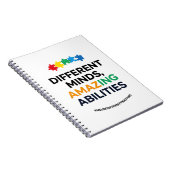 Different Minds Amazing Abilities Awareness Art Notizblock (Rechte Seite)