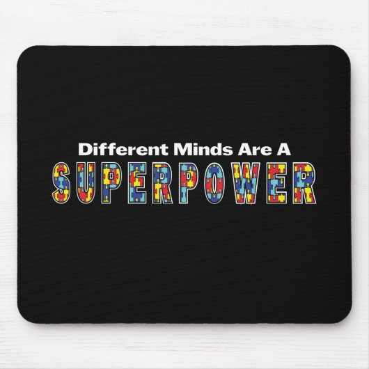 Different Minds Are a Superpower Autism Acceptance Mousepad (Vorne)