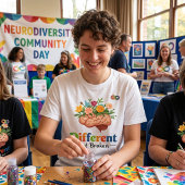 Different Not Broken Floral Brain: Neurodiversity Tri-Blend Shirt