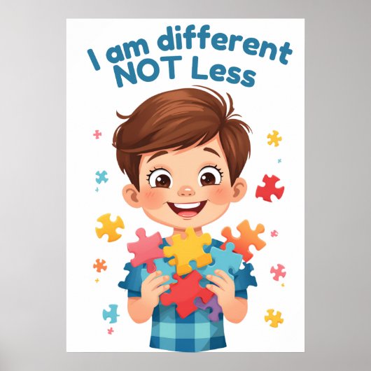 Different not less Dynamic Autism Support poster (Vorne)