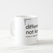 Different, Not Less | Minimalistische Behinderung  Kaffeetasse (Vorderseite Links)