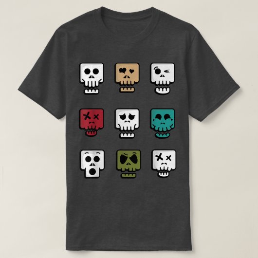 DIfferent types of skull knochenkopfskeleton skull T-Shirt (Design vorne)