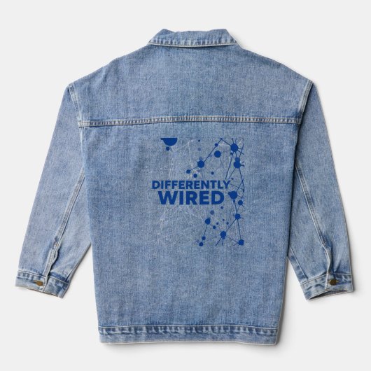 Differently Wired – Autism Awareness Month Blue  Jeansjacke (Rückseite)
