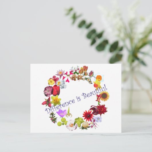 Differenz ist schön postkarte (Stehend Vorderseite)