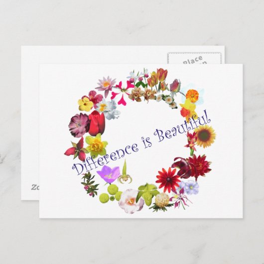 Differenz ist schön postkarte (Vorne/Hinten)