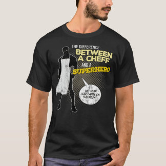Differenzial Koch Superhero Kaps auf Vordergebäck T-Shirt