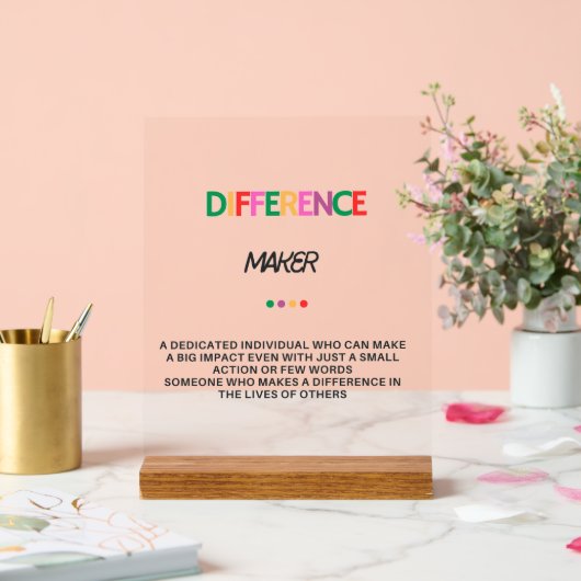 Differenzial Maker Geschenke für Frauen, danke Ges Acrylschild (Hochzeit)