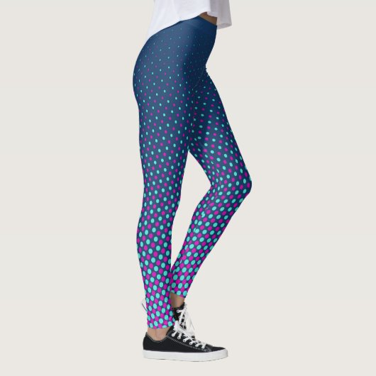 Differenzialgröße Punkte - rosa zyanblau Leggings (Rechts)