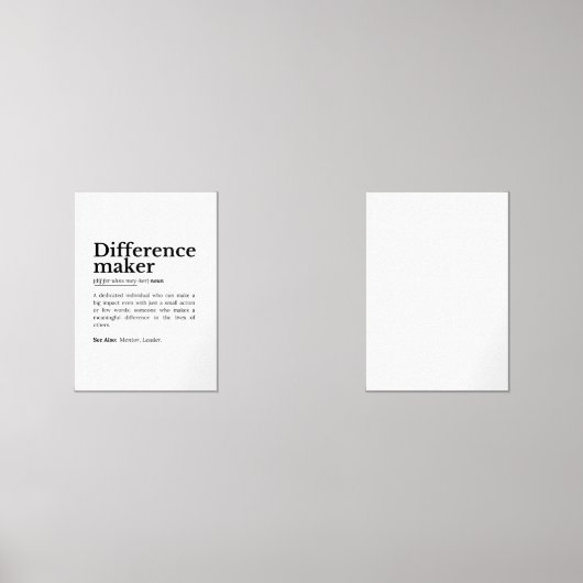 Differenzmacher - inspirierendes Zitat Bilderwand Sets (Vorderseite)