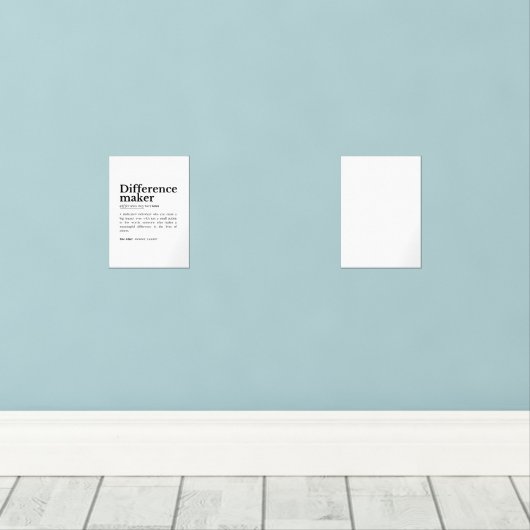 Differenzmacher - inspirierendes Zitat Bilderwand Sets (Holzboden)