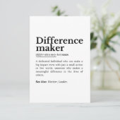 Differenzmacher - inspirierendes Zitat Dankeskarte (Stehend Vorderseite)