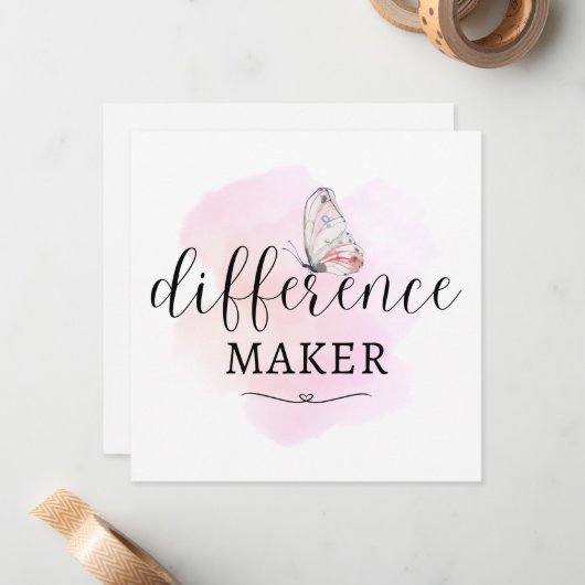 Differenzmacher Mitteilungskarte (Vorderseite/Rückseite Beispiel)