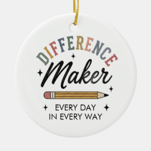 Differenzmacher Würdigungsgeschenk Schul-Lehrer Keramik Ornament