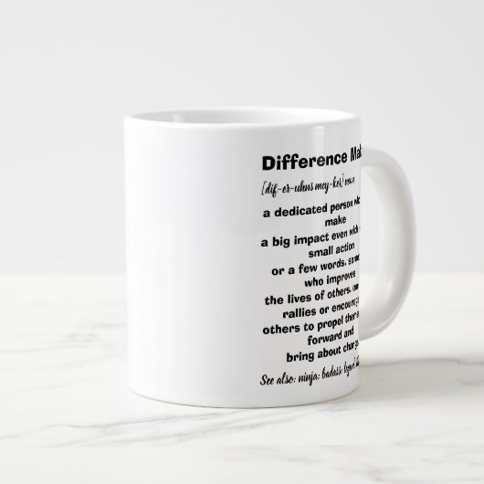 Differenzmaker-Definition inspirierend Jumbo-Tasse (Vorderseite Rechts)