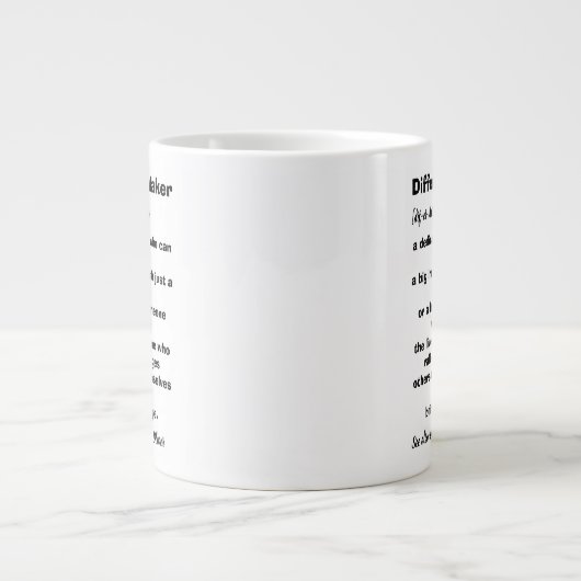 Differenzmaker-Definition inspirierend Jumbo-Tasse (Vorderseite)