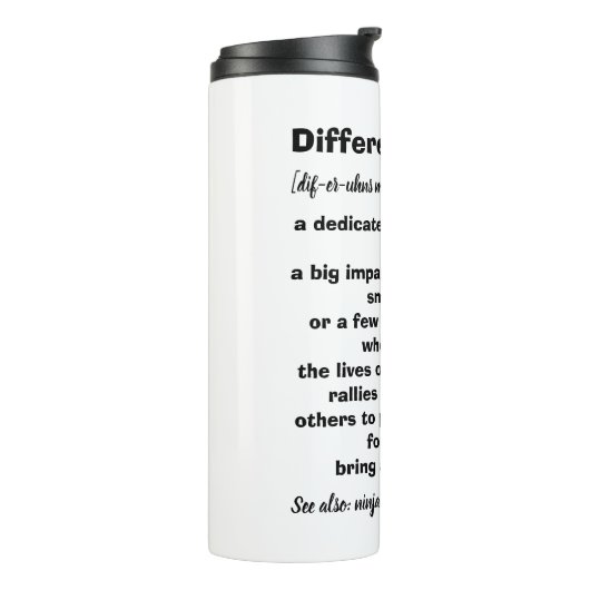 Differenzmaker-Definition inspirierend Thermosbecher (Nach links gedreht)