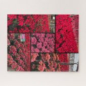 Difficult Christmas Poinsettias 500 pieces Puzzle (Horizontal)