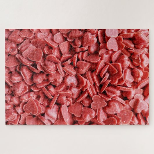 Difficult Red Candy Hearts Cluster Puzzle (Horizontal)