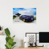 "Diffuse" Nissan GT-R R35 Gefühl Dodger Blue Poster (Heimbüro)