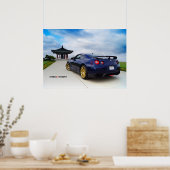 "Diffuse" Nissan GT-R R35 Gefühl Dodger Blue Poster (Küche)