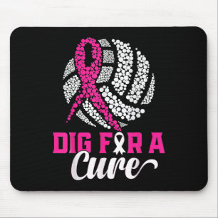 Dig for a cuure Brustkrebs Awareness Volleyball Mousepad
