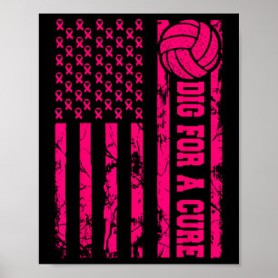Dig for a cuure Brustkrebs Volleybyll Pink Ameri Poster