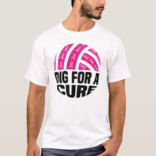 Dig for a cuure Volleyball Oktober Brustkrebs Aw T-Shirt (Vorderseite)