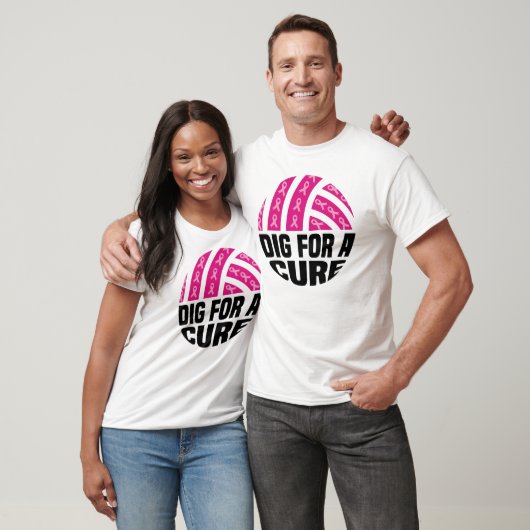 Dig for a cuure Volleyball Oktober Brustkrebs Aw T-Shirt (Unisex)