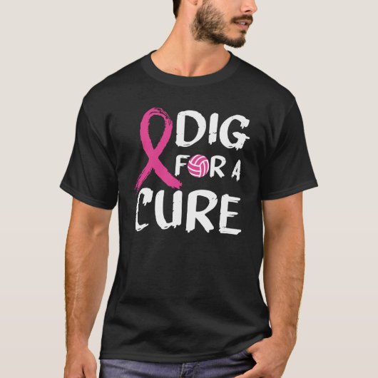 Dig for a cuure Volleyball Oktober Brustkrebs Aw T-Shirt (Vorderseite)