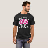 Dig for a cuure Volleyball Oktober Brustkrebs Aw T-Shirt (Vorne ganz)