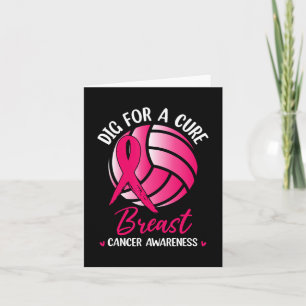 Dig for cuure Ribbon Volleyball Breast Cancer Awar Karte