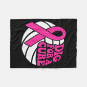 Dig For Nk Ribbon Volleyball Breast Cancer Awarene Fleecedecke (Vorderseite (Horizontal))