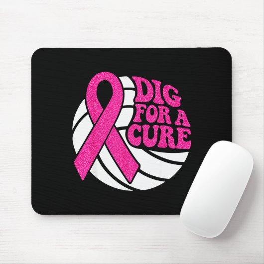 Dig For Nk Ribbon Volleyball Breast Cancer Awarene Mousepad (Mit Mouse)