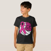 Dig For Nk Ribbon Volleyball Breast Cancer Awarene T-Shirt (Vorne ganz)