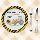 "Dig In! Construction Truck Party for 4th Birthday Pappteller