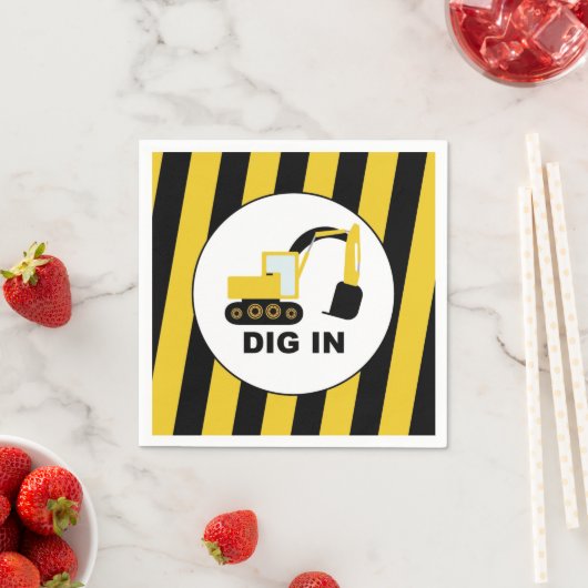 Dig In fiesta de cumpleaños excavadoras Serviette (Beispiel)