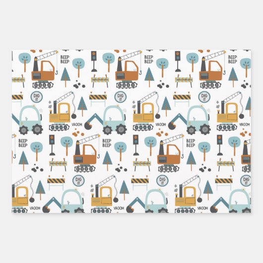 Dig it Pattern Boys Geschenkpapier Set (Vorderseite 2)