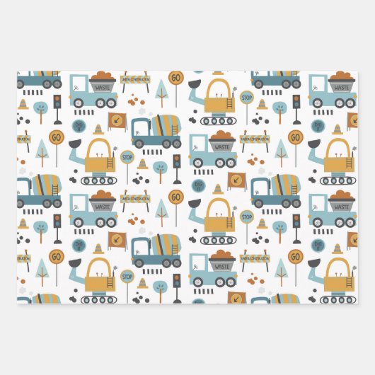 Dig it Pattern Boys Geschenkpapier Set (Vorderseite)