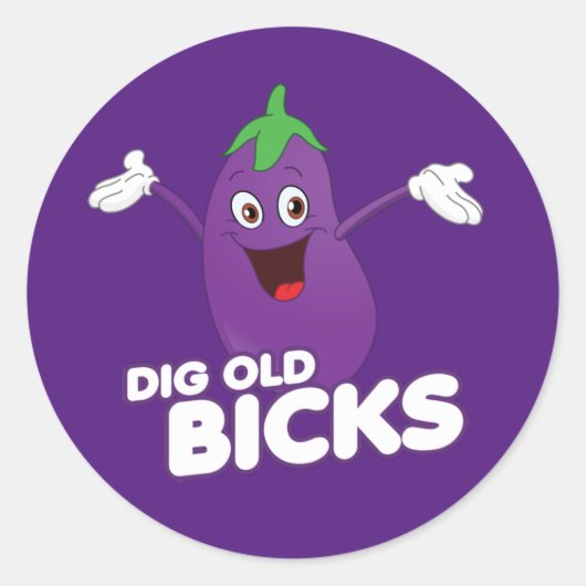 DIG OLD BICKS T - Shirt Runder Aufkleber (Vorderseite)