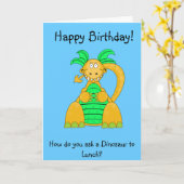 Digby Dino Greetings Card Karte (Gelbe Blume)