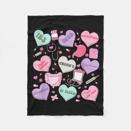 Digestive Divas Gastroenterology Nurse Valentine E Fleecedecke (Vorderseite)
