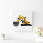 Digger-Bild für die Quadrat-Wand-Uhr Quadratische Wanduhr (Zuhause)