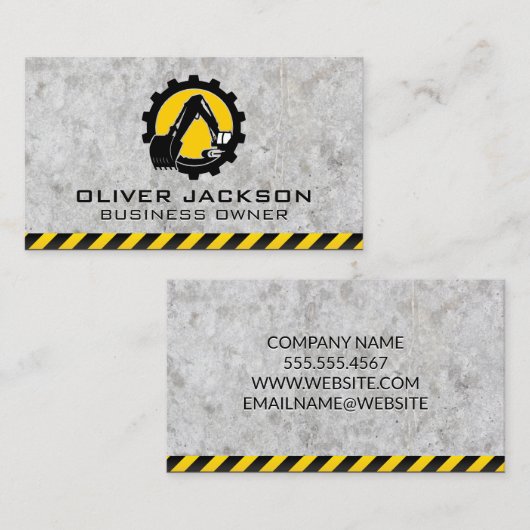 Digger Bulldozer Arm | Konstruktion Visitenkarte (Vorne/Hinten)