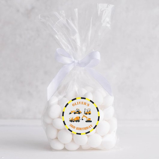 Diggers Construction Party Circle Aufkleber