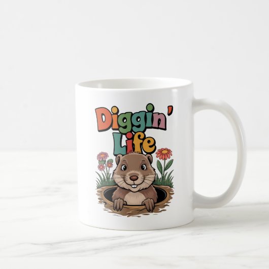 Diggin’ Life Funny Gopher Kaffeetasse (Rechts)