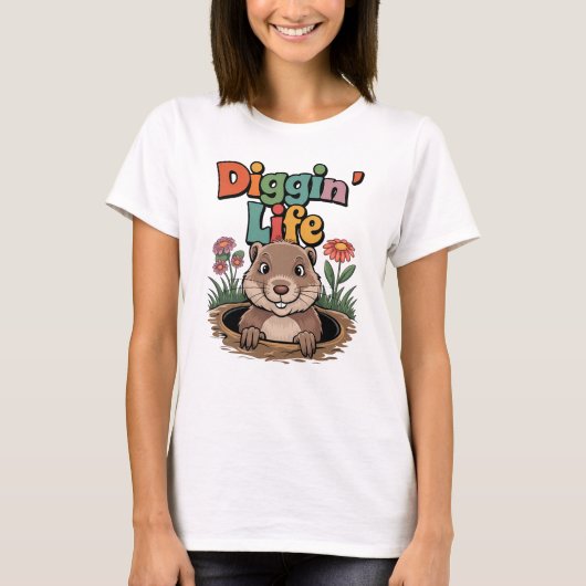 Diggin’ Life Funny Gopher T-Shirt (Vorderseite)
