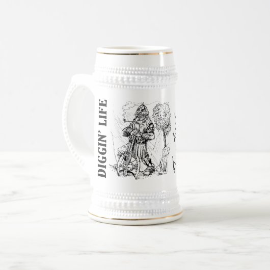 "Diggin' Life Gamers Beer Stein Bierglas (Vorderseite Links)