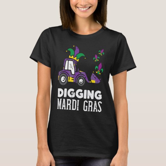Digging Mardi Gras Bulldozer Truck Cute Boys Kids  T-Shirt (Vorderseite)