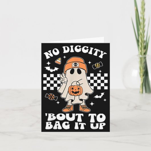 Diggity Wird Halloween Gruseligen Geist Einpacken Karte (Vorderseite)